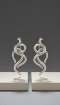 Sterling silver sculptural earrings