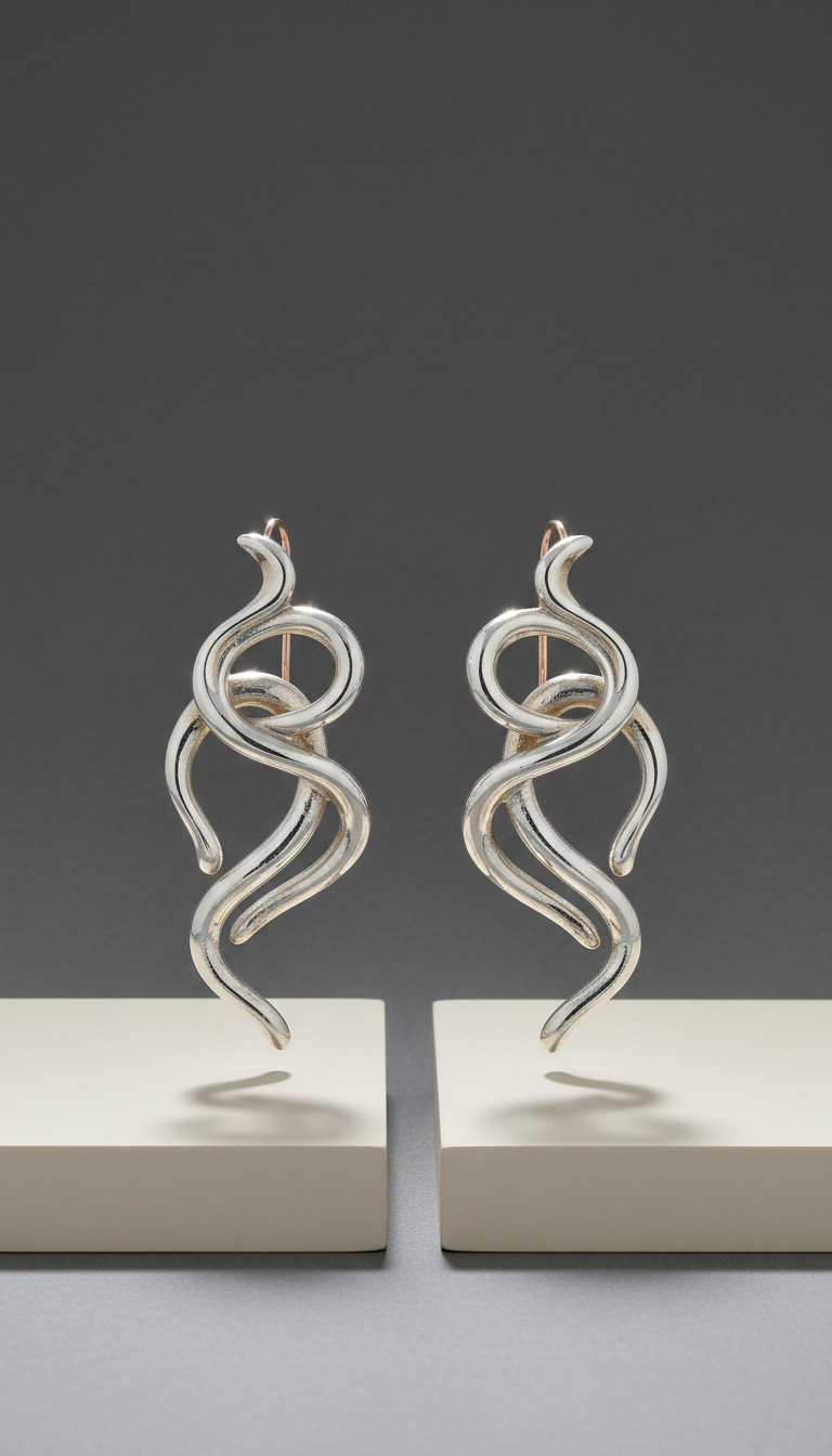 Sterling silver sculptural earrings